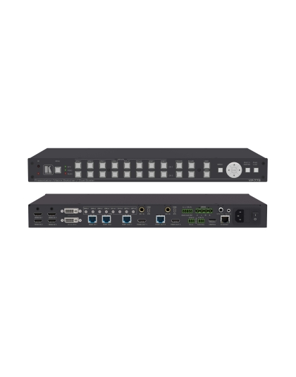 8−Input Presentation Matrix Switcher/Scaler with Seamless Video Cuts and 4K30 Output Support