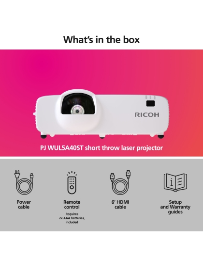 Ricoh PJ WUL5A40ST LCD Short Throw Projector