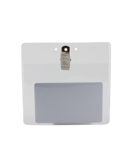 Convention Size Badge Holders Horizontal 50 Pack CLEAR