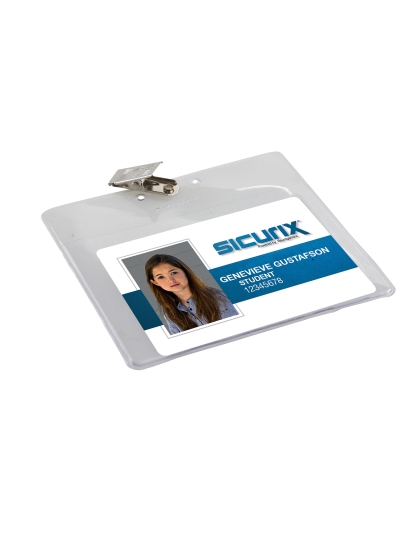 Convention Size Badge Holders Horizontal 50 Pack CLEAR