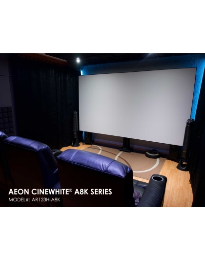 138-Inch Aeon CineWhite A8K Series Fixed Frame Acoustically Transparent 2.35:1 Front Projection Screen