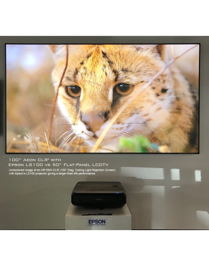 123-Inch Aeon CLR Series Fixed Frame Ceiling/Ambient Light Rejecting 16:9 Front Projection Screen