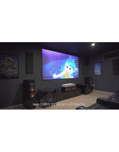 123-Inch Aeon CLR 3 Series Fixed Frame Ceiling/Ambient Light Rejecting 16:9 Front Projection Screen