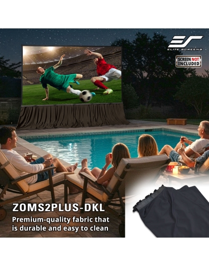 Elite Screens Bottom Drape Skirt for Yard Master 2 Plus Projection Screens 250-Inch - 300-Inch Diagonal models. Dimensions: 263-Inch L x 60-Inch H