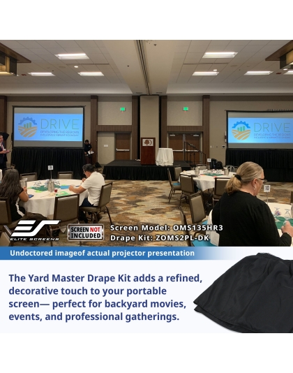 Elite Screens Drape Kit for Yard Master 2 Plus Projection Screens 100 -Inch Diag. to 200-Inch Diag. Models. 176.7-Inch Diag. L x 60-Inch Diag. H