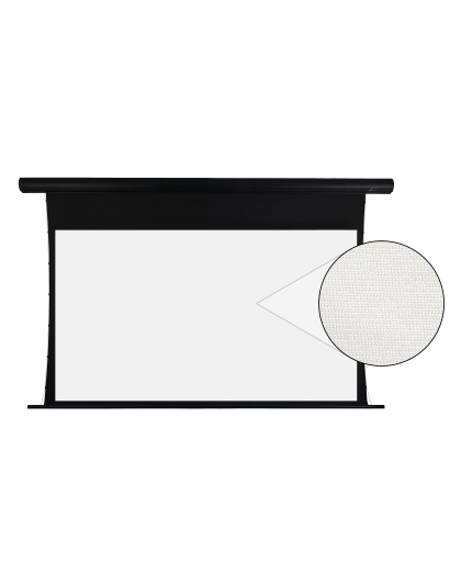 120-Inch Saker Tab-Tension AcousticPro UHD Series Electric Tab Tension Acoustically Transparent 16:9 Front Projection Screen