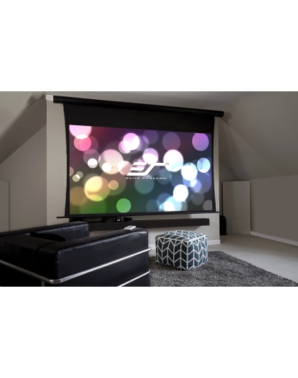 135-Inch Saker Tab-Tension AcousticPro UHD Series Electric Tab Tension Acoustically Transparent 16:9 Front Projection Screen