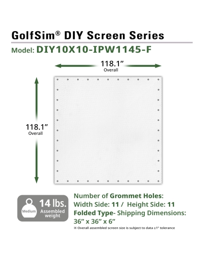 GolfSim DIY ImpactWhite  Series Portable 1:1 Front Projection Screen
