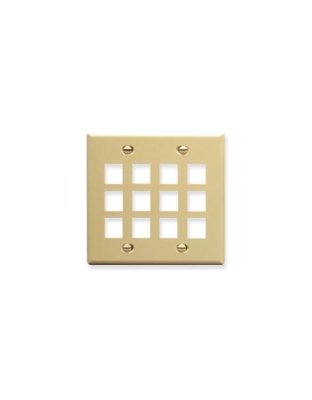 FACEPLATE, FLAT, 2-GANG, 12-PORT, IVORY