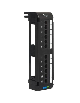 PATCH PANEL, VERTICAL, CAT 5E, 12-PORT