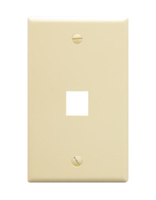 FACEPLATE, FLAT, 1-GANG, 1-PORT, ALMOND