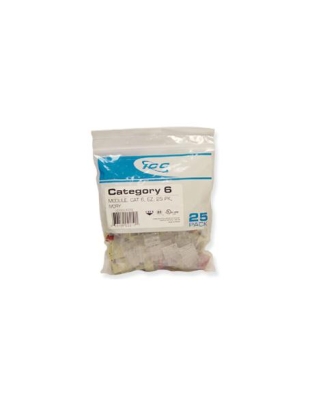 MODULE, CAT 6, EZ, 25 PK, WHITE