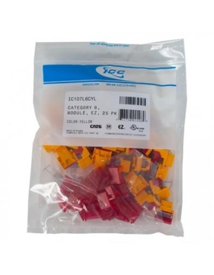 MODULE, CAT 6, EZ, 25 PK, YELLOW