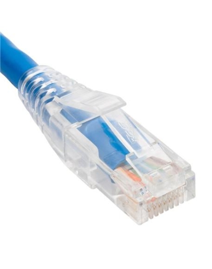PATCH CORD CAT6 CLEAR BOOT 10' BLUE
