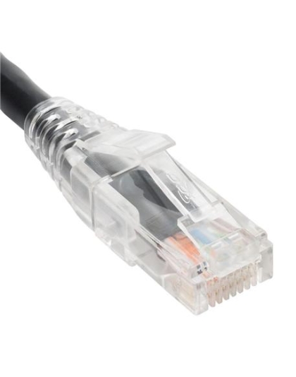 PATCH CORD CAT6 CLEAR BOOT 10' BLACK