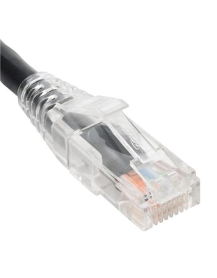 PATCH CORD, CAT6, CLEAR BOOT, 25' BLACK
