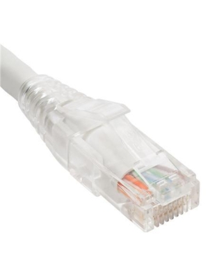 PATCH CORD CAT5e CLEAR BOOT 1' WHITE