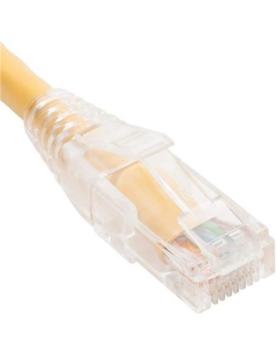 PATCH CORD CAT6 CLEAR BOOT 1' YELLOW