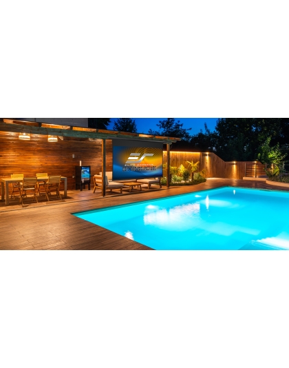 125-Inch Yard Master Tab-Tension 2 Dual Wireless Series Outdoor Retractable Electric 16:9 Front and Rear Projection Screen
