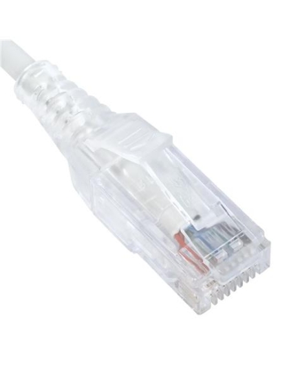 PATCH CORD, CAT 6 SLIM CLEAR SR 3FT WH