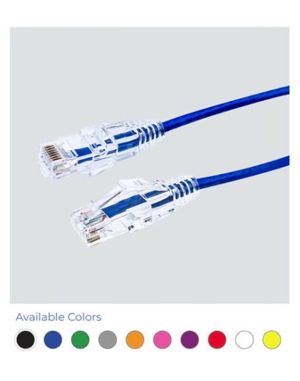 PATCH CORD CAT6 SLIM CORD 0.5" BLACK