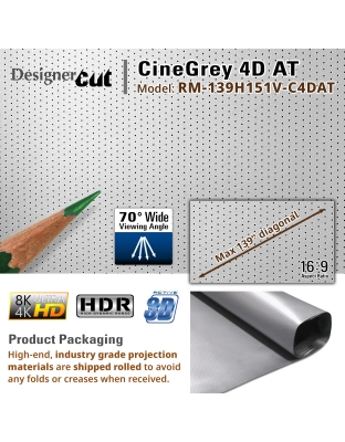 164-Inch Designer Cut CineGrey 4D AT Series DIY 16:9 Front Projection Screen