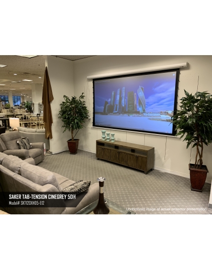 120-Inch Saker Tab-Tension CineGrey 5D Series Electric 16:9 Front Projection Screen