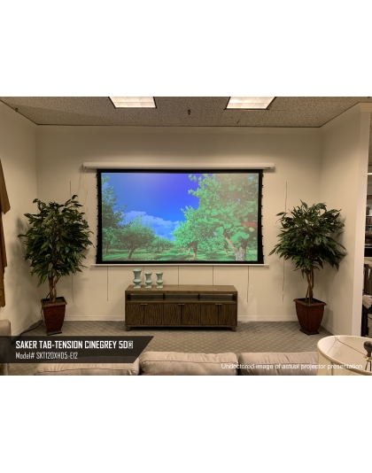 120-Inch Saker Tab-Tension CineGrey 5D Series Electric 16:9 Front Projection Screen