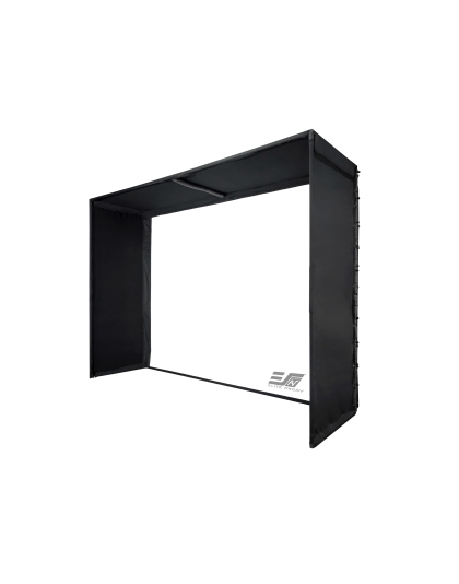 Golf Bay Pro Commercial-Grade Multi-Sport/Golf 10'x13' Enclosed Impact Projector Screen, Full Frame Kit with black backing, PROGOLFBAY13X10