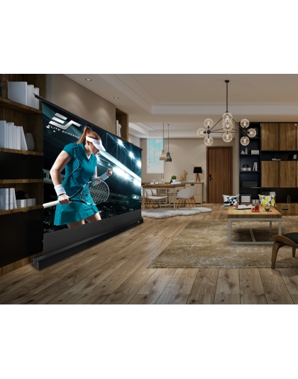 135-Inch Kestrel Tab-Tension 3 CineGrey 4D Series Electric Floor-Rising 16:9 Front Projection Screen