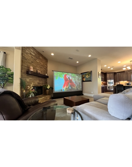 135-Inch Kestrel Tab-Tension 3 CineGrey 4D Series Electric Floor-Rising 16:9 Front Projection Screen