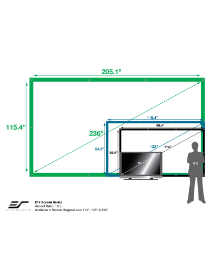 220-Inch DIY Pro Screen Series Portable 16:9 Front Projection Screen